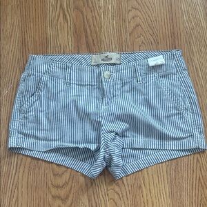 Hollister Blue & White Striped Shorts 1